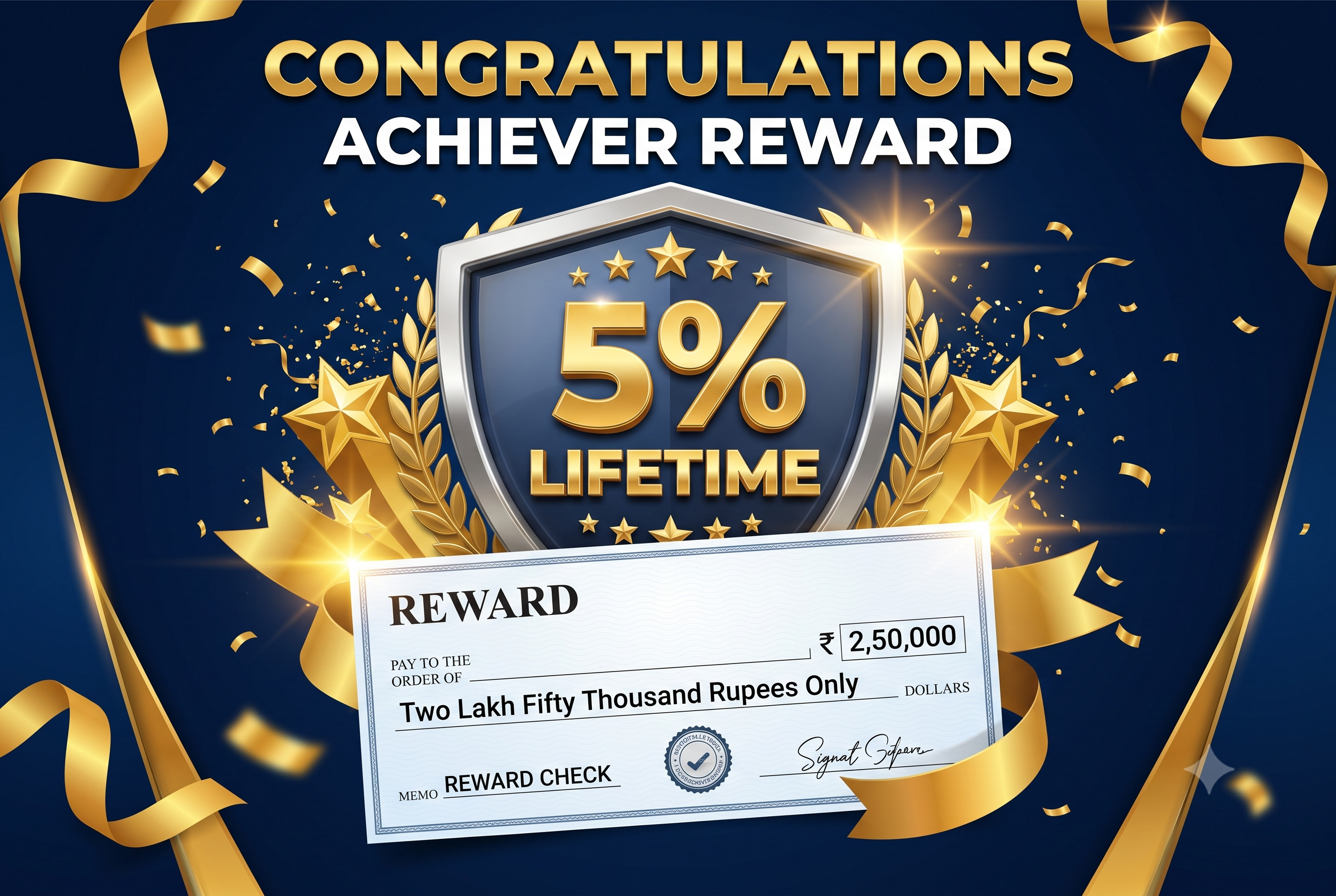 5% Lifetime + 2.5L Check reward image
